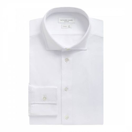 White Dobby Cotton Shirt - Richard James Savile Row - Modalova