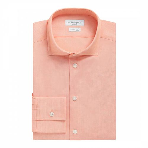 Peach Cotton Regular Fit Shirt - Richard James Savile Row - Modalova