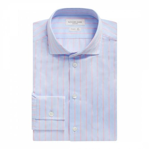 Sky Stripe Cotton Regular Fit Shirt - Richard James Savile Row - Modalova