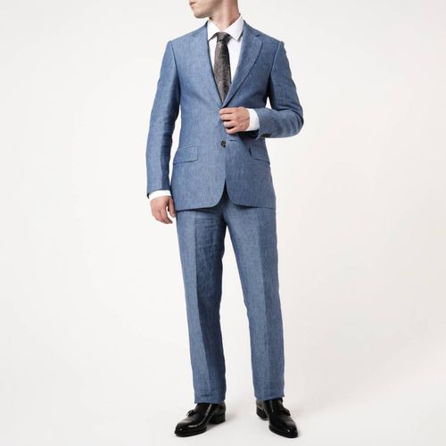 Blue Linen Suit - Richard James Savile Row - Modalova