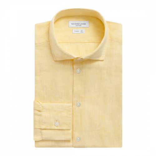 Yellow Linen Regular Fit Shirt - Richard James Savile Row - Modalova