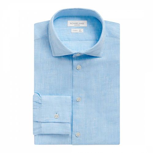 Sky Linen Regular Fit Shirt - Richard James Savile Row - Modalova
