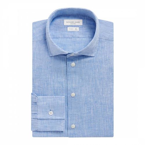 Denim Linen Regular Fit Shirt - Richard James Savile Row - Modalova