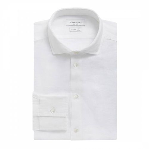 White Linen Regular Fit Shirt - Richard James Savile Row - Modalova