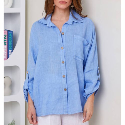 Blue Linen Pocket Shirt - LE MONDE DU LIN - Modalova