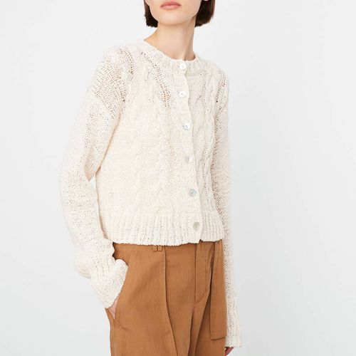 Cream Cable Front Cardigan - Vince - Modalova