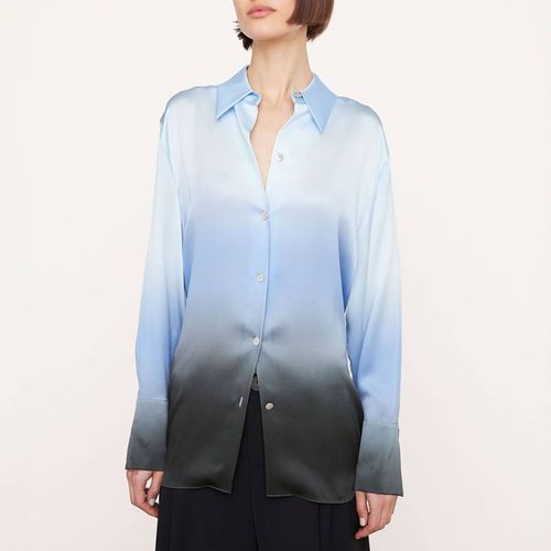 Blue Dip Dye Relaxed Silk Shirt - Vince - Modalova