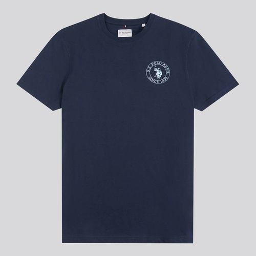 Navy Back Printed Cotton T-Shirt - U.S. Polo Assn. - Modalova