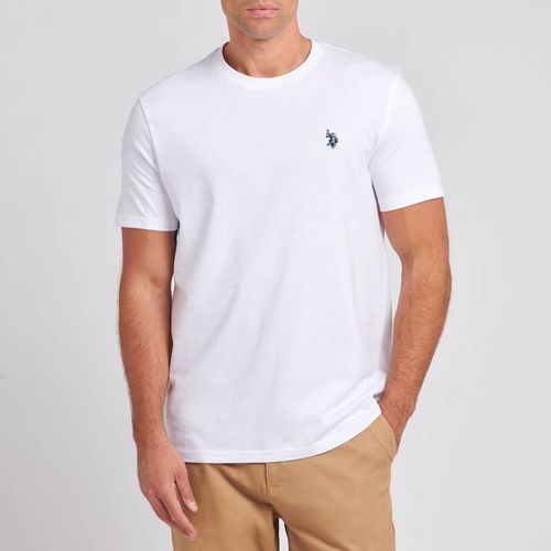 White Crew Neck Cotton T-Shirt - U.S. Polo Assn. - Modalova