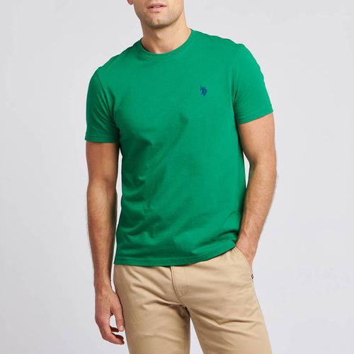 Green Crew Neck Cotton T-Shirt - U.S. Polo Assn. - Modalova