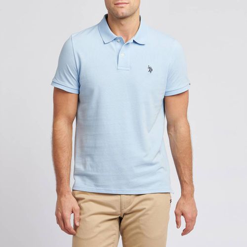 Light Blue Pique Cotton Polo Shirt - U.S. Polo Assn. - Modalova