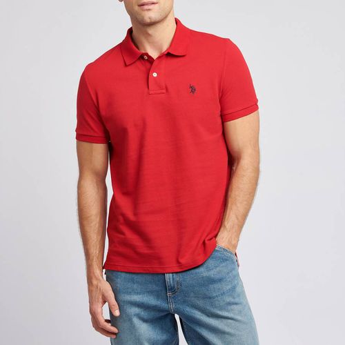 Red Pique Cotton Polo Shirt - U.S. Polo Assn. - Modalova