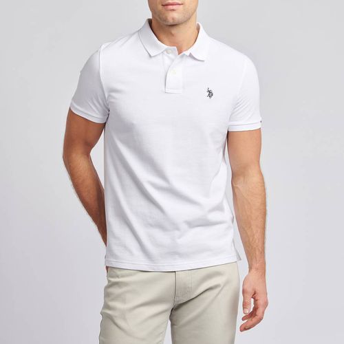 White Pique Cotton Polo Shirt - U.S. Polo Assn. - Modalova