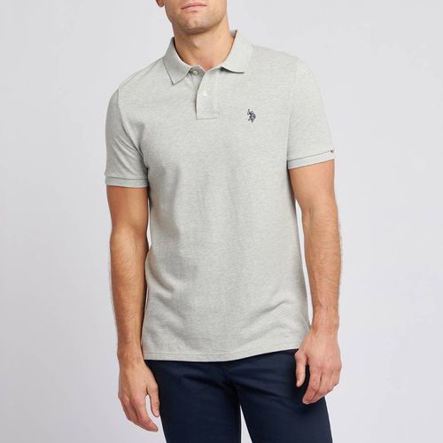 Grey Pique Cotton Polo Shirt - U.S. Polo Assn. - Modalova