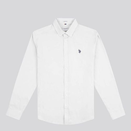 White Cotton Blend Poplin Shirt - U.S. Polo Assn. - Modalova