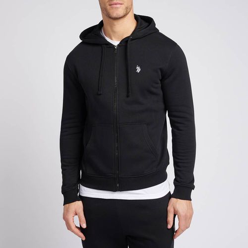 Black Cotton Zipped Hoodie - U.S. Polo Assn. - Modalova