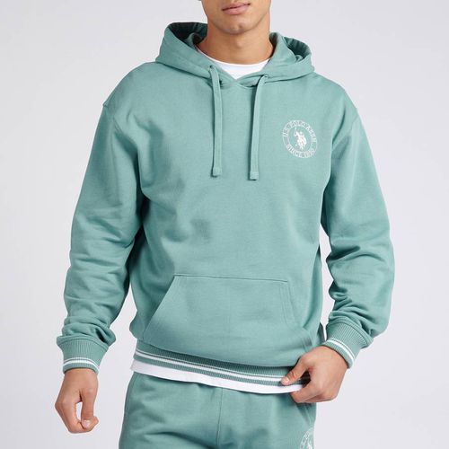 Sage Back Printed Cotton Hoodie - U.S. Polo Assn. - Modalova