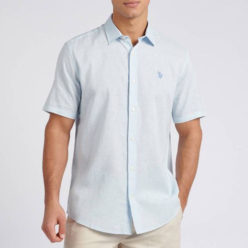 Pale Short Sleeve Linen Blend Shirt - U.S. Polo Assn. - Modalova