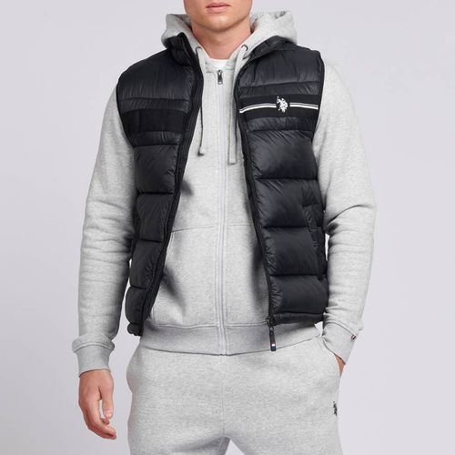 Black Tape Logo Quilted Gilet - U.S. Polo Assn. - Modalova