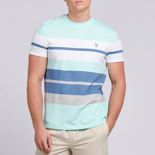 Blue Colour Block Cotton T-Shirt - U.S. Polo Assn. - Modalova