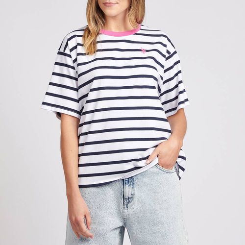 White Striped Cotton T-Shirt - U.S. Polo Assn. - Modalova