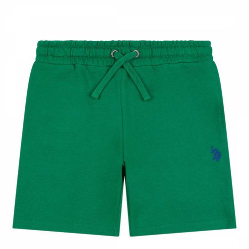 Boy's Green Cotton Jogger Shorts - U.S. Polo Assn. - Modalova