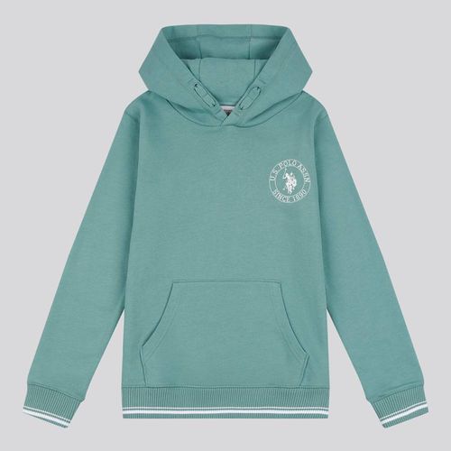 Boy's Sage Back Printed Cotton Hoodie - U.S. Polo Assn. - Modalova