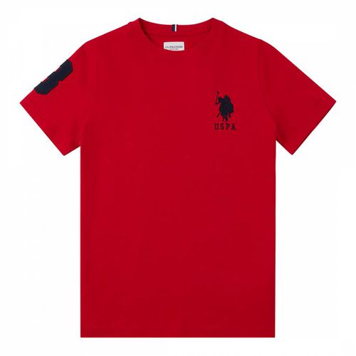 Boy's Red Player Cotton T-Shirt - U.S. Polo Assn. - Modalova