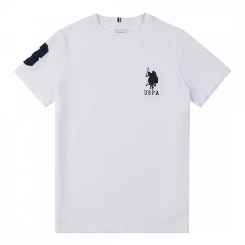 Boy's White Player Cotton T-Shirt - U.S. Polo Assn. - Modalova