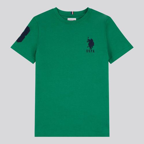 Boy's Green Player Cotton T-Shirt - U.S. Polo Assn. - Modalova