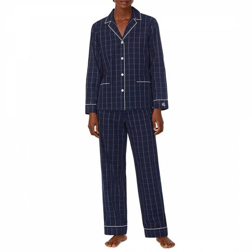 Navy Check Long Sleeve Pyjama Set - Ralph Lauren - Modalova