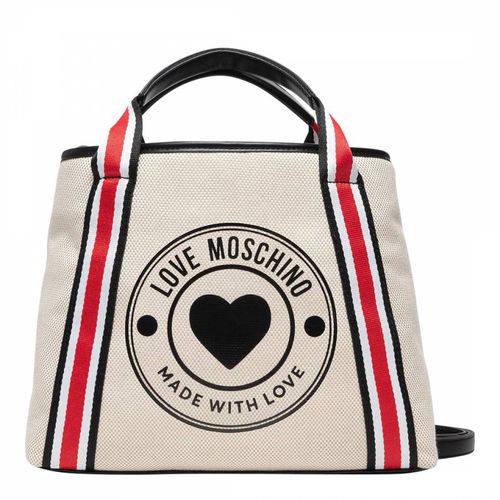Beige Leather Handbag - Love Moschino - Modalova