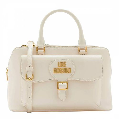 Cream Leather Handbag - Love Moschino - Modalova