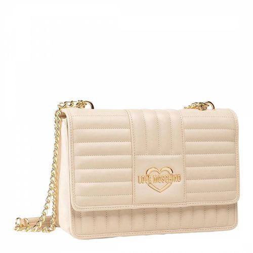 Cream Leather Shoulder Bag - Love Moschino - Modalova