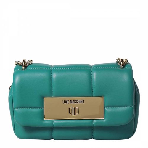 Green Leather Shoulder Bag - Love Moschino - Modalova