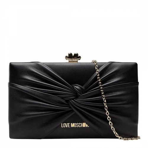 Black Leather Clutch Bag - Love Moschino - Modalova