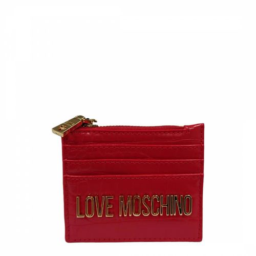Red Leather Card Holder - Love Moschino - Modalova