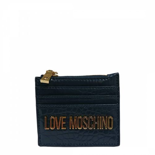 Blue Leather Card Holder - Love Moschino - Modalova
