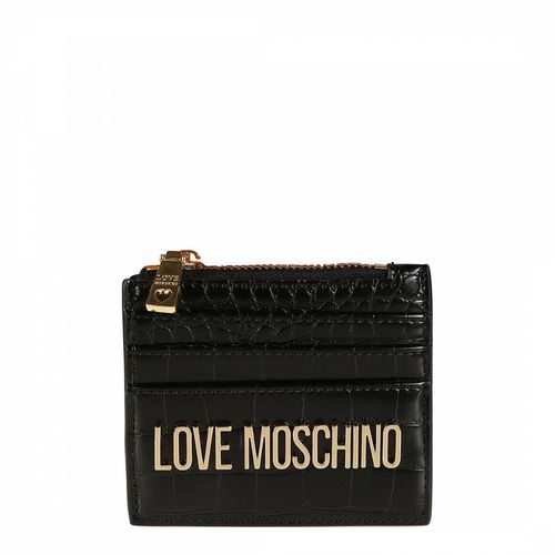 Black Leather Card Holder - Love Moschino - Modalova