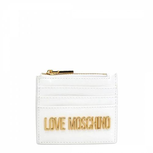 White Leather Card Holder - Love Moschino - Modalova