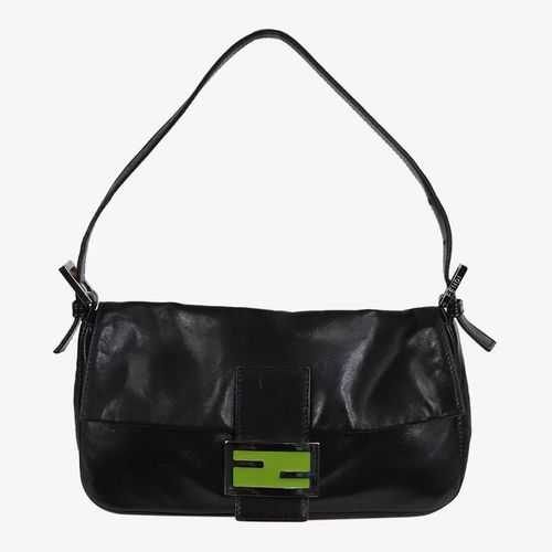 Fendi Black Leather Baguette Bag - Pre-Loved Fendi - Modalova