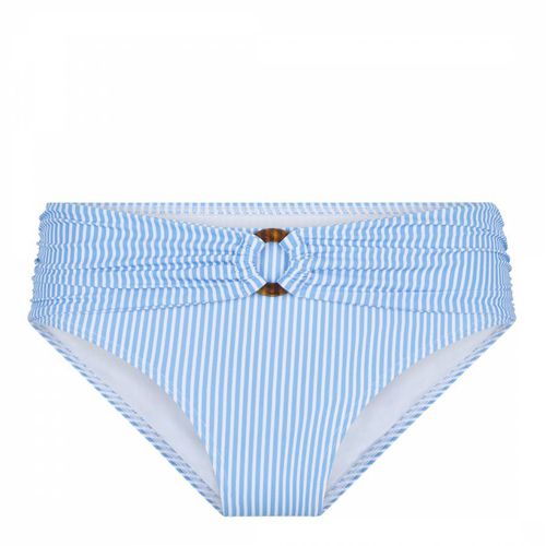 Blue Stripes Print Short Bikini Brief - LingaDore - Modalova