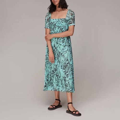 Turquoise Midnight Tiger Pleated Dress - WHISTLES - Modalova