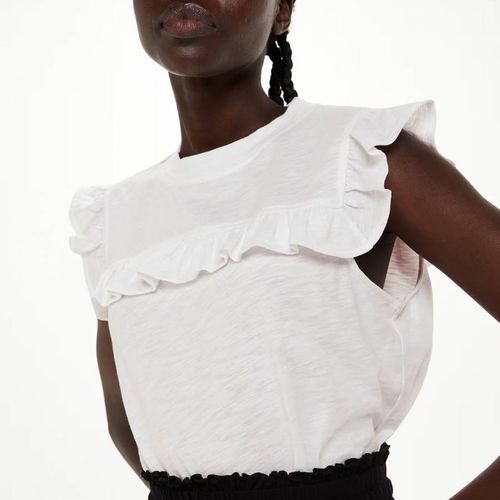 White Frill Cotton Top - WHISTLES - Modalova