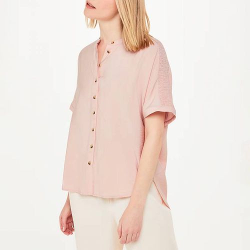 Pink Maisie Shirred Sleeve Blouse - WHISTLES - Modalova
