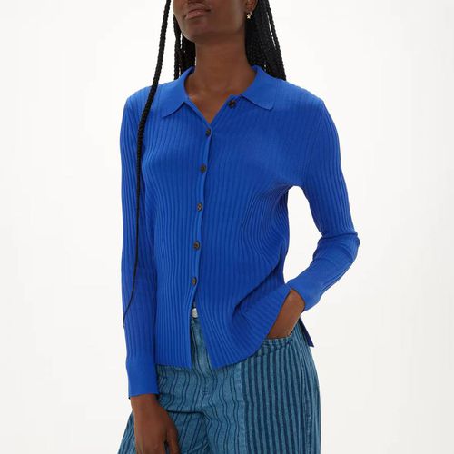 Blue Collar Ribbed Shirt - WHISTLES - Modalova