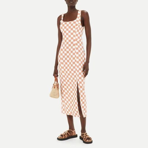 Pink Checkerboard Linen Blend Dress - WHISTLES - Modalova