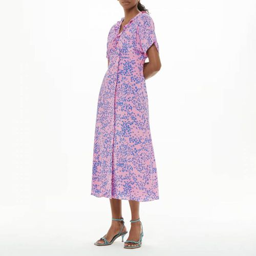 Pink Dandelion Floral Midi Dress - WHISTLES - Modalova