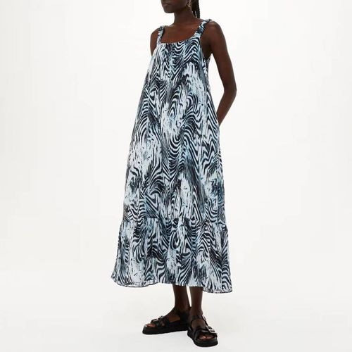 Blue Warped Tiger Rhea Cotton Dress - WHISTLES - Modalova