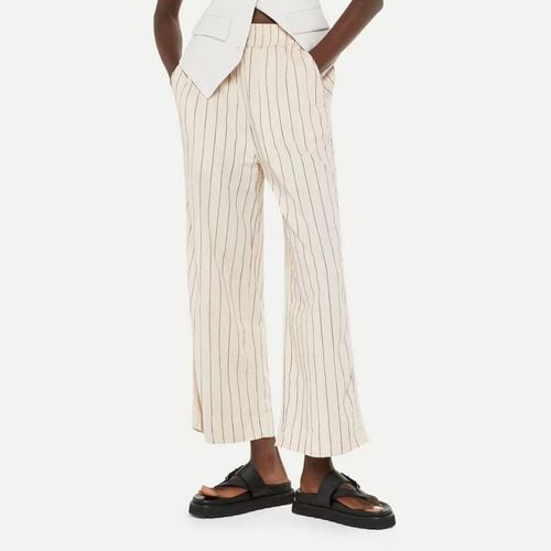 Cream Natasha Stripe Cotton Blend Trousers - WHISTLES - Modalova